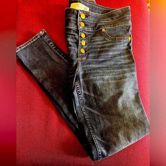 Fabulous Gold Buttoned Fly High Rise Stretch Jeans Abercrombie & Fitch🔥🔥🔥 - Picture 7 of 12